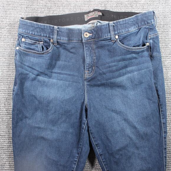 Torrid Jeans Womens 22R L26 Blue Bombshell Skinny Premium Stretch Raw Hem - Picture 3 of 9